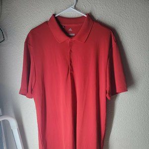 Adidas Golf Polo Shirt Short Sleeve Logo Stretch Red Men's Size Large L